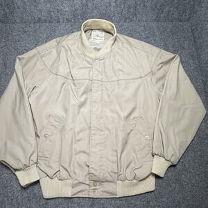 Mervyns Mens (XL) Vintage Harrington Full Zip Golf Jacket Vented Windbreaker